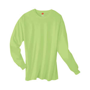Hanes 6 oz. Tagless Long-Sleeve T-Shirt - Dark/Colors Green, Lime