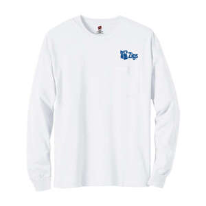 Custom Promotional Hanes 6 oz. Tagless Long-Sleeve T-Shirt with Pocket - White/Neutral
