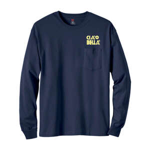 Custom Promotional Hanes 6 oz. Tagless Long-Sleeve T-Shirt with Pocket - Dark/Colors