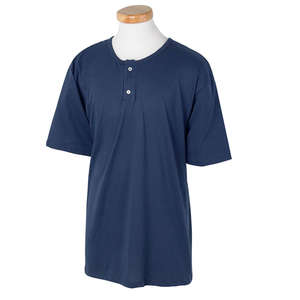 Augusta Sportswear 2-Button Baseball Jersey - Dark/Colors Blue, Navy