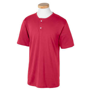 Augusta Sportswear 2-Button Baseball Jersey - Dark/Colors Red