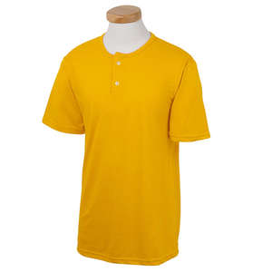 Augusta Sportswear 2-Button Baseball Jersey - Dark/Colors Gold