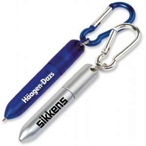 Custom Promotional Ballistic Twist Pen With Carabiner