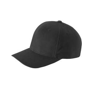 Yupoong 6-Panel Brushed Cotton Twill Mid-Profile Cap - Dark/All Black
