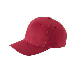 Yupoong 6-Panel Brushed Cotton Twill Mid-Profile Cap - Dark/All Red