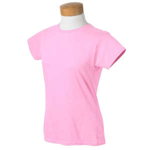 Gildan Women's 4.5 oz. SoftStyle Ringspun T-Shirt - Dark/Colors Pink, Light
