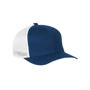 Yupoong Flexfit 6-Panel Trucker Cap - Dark/All Blue, Navy/White
