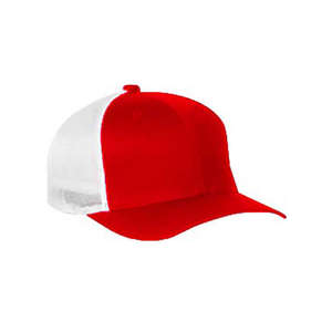 Yupoong Flexfit 6-Panel Trucker Cap - Dark/All Red/White
