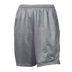 Champion Long Mesh Shorts with Pockets - Dark/All Gray, Athletic