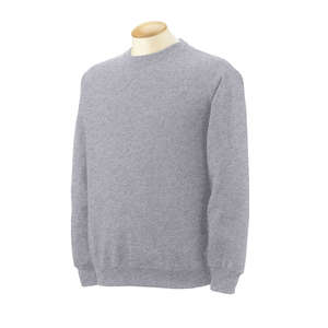 Fruit of the Loom 12 oz. Supercotton Fleece Crew - Light/Heather Gray, Heathered Athletic