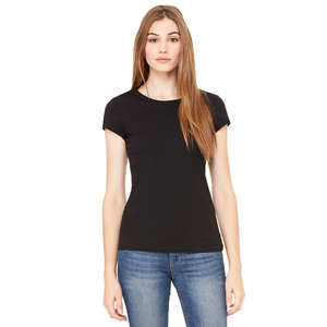Custom Promotional Bella Women's Kimberley Sheer Rib Longer-Length T-Shirt - Dark/All