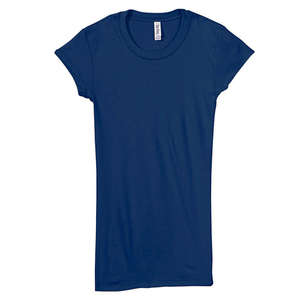 Bella Women's Kimberley Sheer Rib Longer-Length T-Shirt - Dark/All Blue, Midnight