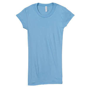 Bella Women's Kimberley Sheer Rib Longer-Length T-Shirt - Dark/All Blue, Ocean