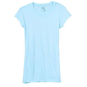 Bella Women's Kimberley Sheer Rib Longer-Length T-Shirt - Dark/All Blue, Pale