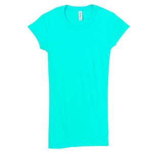 Bella Women's Kimberley Sheer Rib Longer-Length T-Shirt - Dark/All Blue, Seafoam