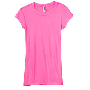 Bella Women's Kimberley Sheer Rib Longer-Length T-Shirt - Dark/All Pink