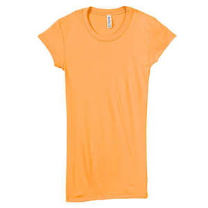 Bella Women's Kimberley Sheer Rib Longer-Length T-Shirt - Dark/All Orange, Sherbet