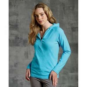 Custom Promotional Bella Women's Cotton/Spandex Half-Zip Hoodie - Dark/Colors