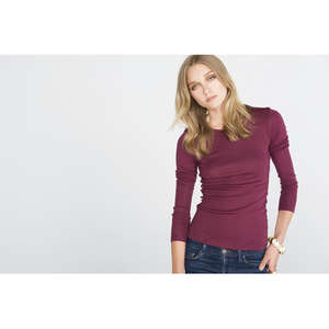 Custom Promotional Bella Women's Sophie Sheer Rib Long-Sleeve T-Shirt - Dark/All