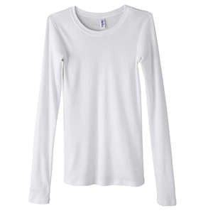 Bella Women's Sophie Sheer Rib Long-Sleeve T-Shirt - Dark/All White