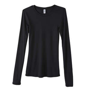 Bella Women's Sophie Sheer Rib Long-Sleeve T-Shirt - Dark/All Black