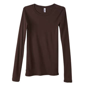 Bella Women's Sophie Sheer Rib Long-Sleeve T-Shirt - Dark/All Maroon