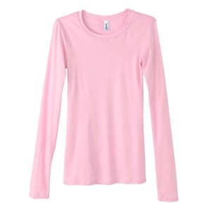 Bella Women's Sophie Sheer Rib Long-Sleeve T-Shirt - Dark/All Pink