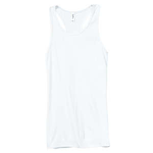 Bella Women's Meredith Sheer Rib Longer-Length Racerback Tank - Dark/All White