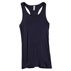 Bella Women's Meredith Sheer Rib Longer-Length Racerback Tank - Dark/All Blue, Midnight