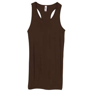 Bella Women's Meredith Sheer Rib Longer-Length Racerback Tank - Dark/All Chocolate
