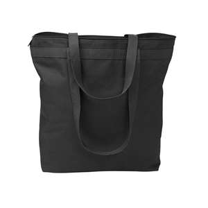 Liberty Bags Large Tote with Zipper Closure - Dark/All Black