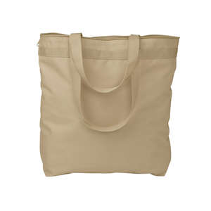 Liberty Bags Large Tote with Zipper Closure - Dark/All Khaki