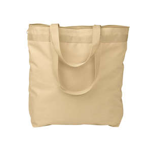 Liberty Bags Large Tote with Zipper Closure - Dark/All Tan, Light