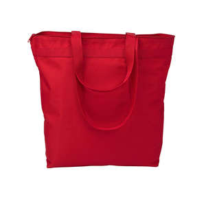 Liberty Bags Large Tote with Zipper Closure - Dark/All Red