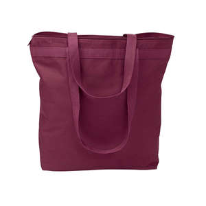Liberty Bags Large Tote with Zipper Closure - Dark/All Maroon