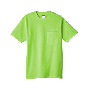 Anvil 6.1 oz. Cotton Pocket T-Shirt - Dark/Colors Green, Key Lime