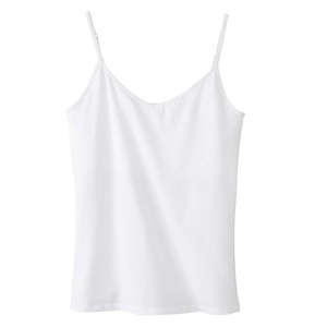 Bella Women's Cotton/Spandex Shelf Bra Tank - Dark/All White