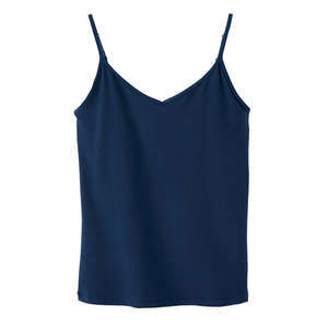 Bella Women's Cotton/Spandex Shelf Bra Tank - Dark/All Blue, Navy