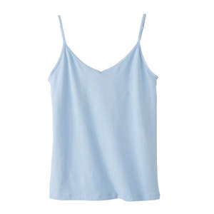 Bella Women's Cotton/Spandex Shelf Bra Tank - Dark/All Blue, Baby