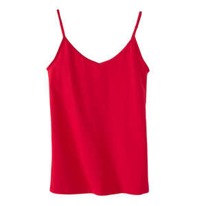 Bella Women's Cotton/Spandex Shelf Bra Tank - Dark/All Red