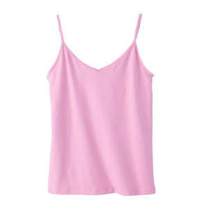 Bella Women's Cotton/Spandex Shelf Bra Tank - Dark/All Pink