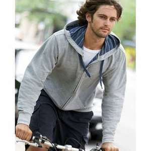 Custom Promotional PlayBack Full-Zip French Terry Hoodie with Inside Stripe - Dark/All