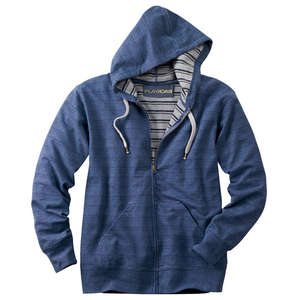 PlayBack Full-Zip French Terry Hoodie with Inside Stripe - Dark/All Blue, Sweat/Stripe