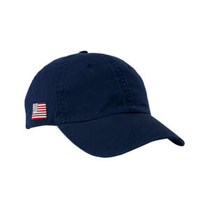 Hyp 6-Panel Enzyme-Washed Twill Cap - Dark/All Navy Flag