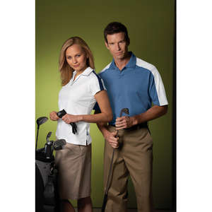 Custom Promotional adidas Golf Men's ClimaLite Colorblock Sleeve Polo - Dark/All
