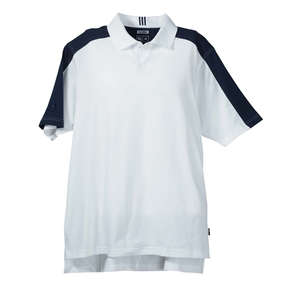 adidas Golf Men's ClimaLite Colorblock Sleeve Polo - Dark/All White/Blue, Navy