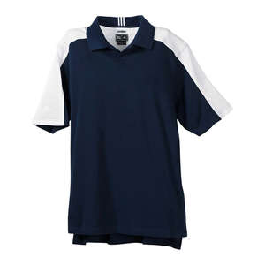 adidas Golf Men's ClimaLite Colorblock Sleeve Polo - Dark/All Blue, Navy/White