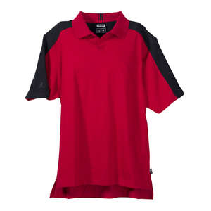 adidas Golf Men's ClimaLite Colorblock Sleeve Polo - Dark/All Red, University/Black