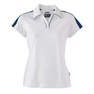 adidas Golf Women's ClimaLite Colorblock Polo - Dark/All White/Blue, Navy