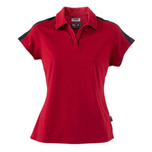 adidas Golf Women's ClimaLite Colorblock Polo - Dark/All Red, University/Black